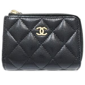 CHANEL Black Caviar Leather Wallet